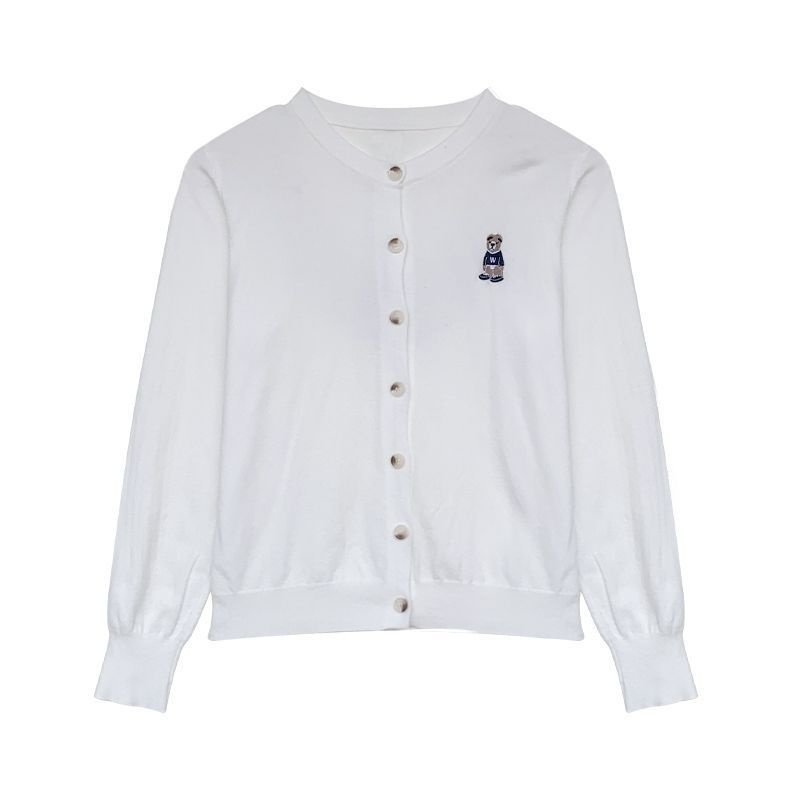 IELGY Tay Dài Dáng Rộng Thêu Hình Gấu Kèm Áo Khoác cardigan Nhỏ Thời Trang Cho Nữ