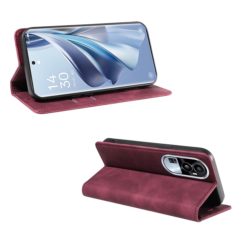 RFID Vỏ Cho OPPO Reno 10 Reno10 Pro+ A58 A98 A53s A94 A95 A74 A54 A1 Pro Bao Da Điện Thoại Kiểu Ví Gập Nam Châm Có Ngăn Thẻ