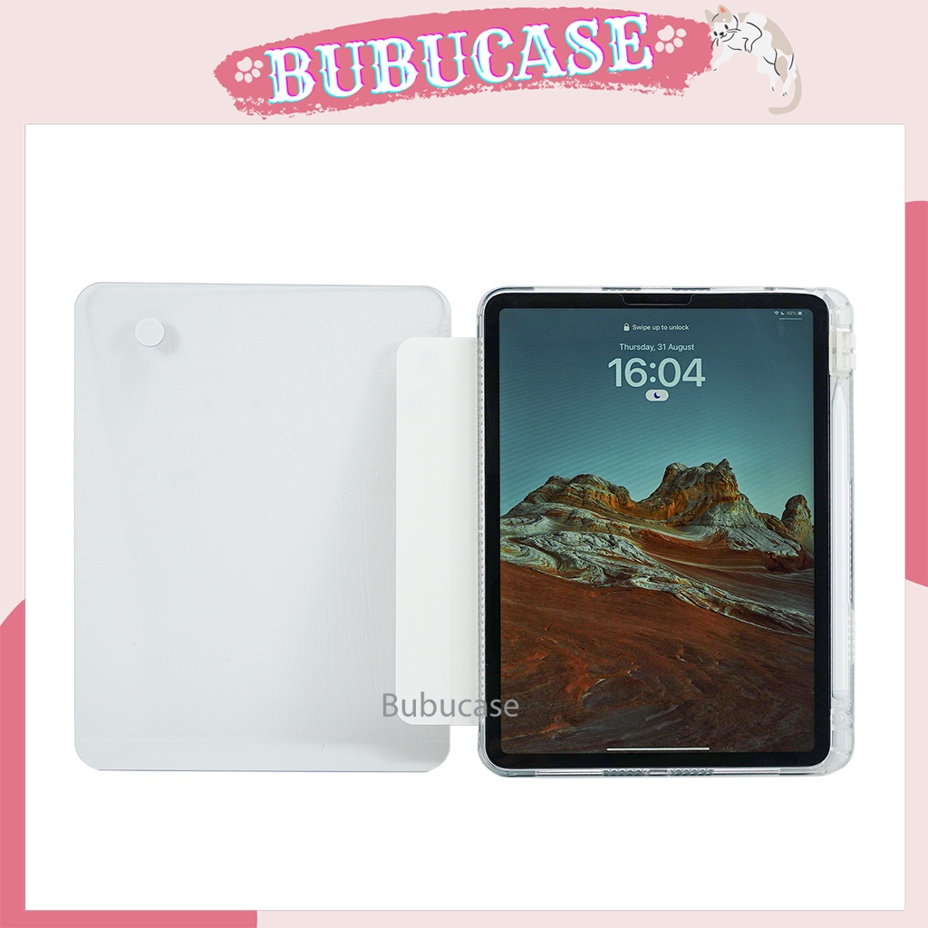 Bao Da Xoay 360 Độ Nhựa Trong Suốt Cho iPad Air 4/5 - Gen 7/8/9/10 - Air 3 / Pro 10.5 - Mini 6 - Pro 11" / Pro 12.9"
