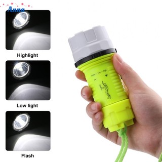 【Anna】Strong Light 3 Modes Diving Flashlight Torch Durable Lamp Led Lighting