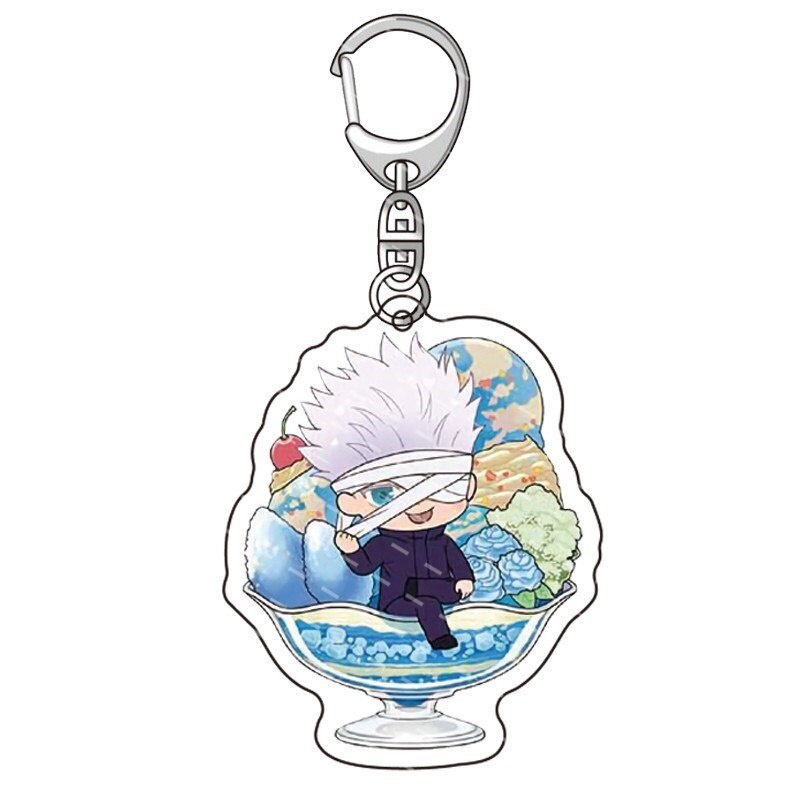 Móc khoá Anime Jujutsu Kaisen Gojo Geto Itadori Sukuna Toji in 2 mặt rõ nét nhựa Acrylic Phụ kiện trang trí chibi cute