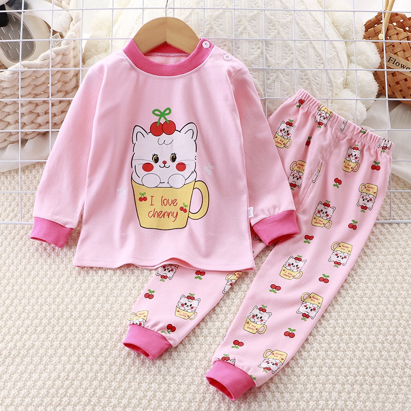 Bộ thu đông dài tay cho bé trai bé gái chất cotton co giãn tốt bộ quần áo cho bé trai và bé gái 3-9 tuổi
