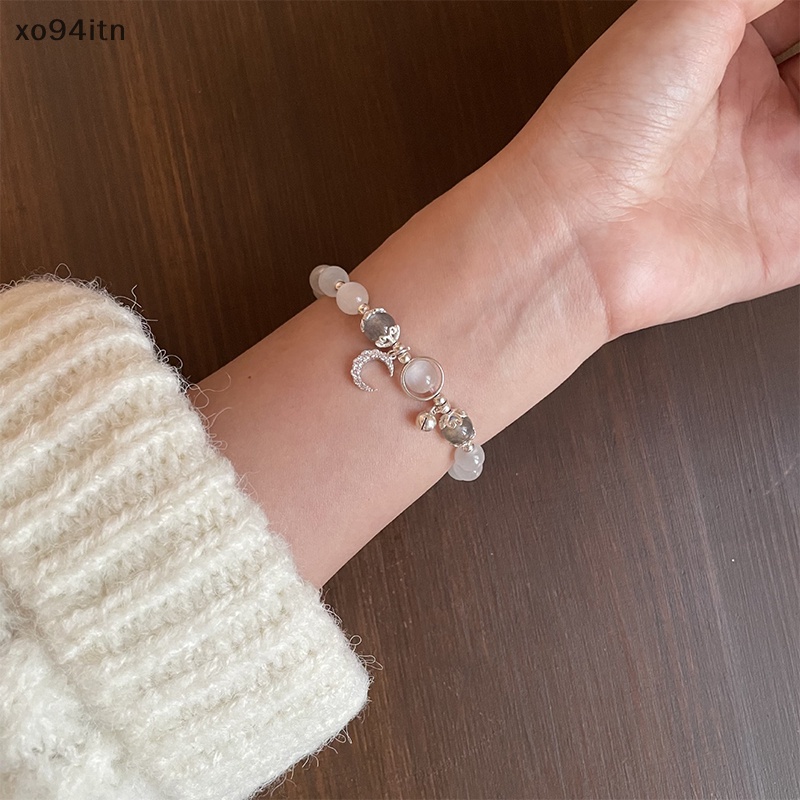Tn Vòng Tay Xỏ Hạt Đá Mặt Trăng Pha Lê Tinh Xảo Thời Trang Phong Cách Hàn Quốc Cho Nữ n