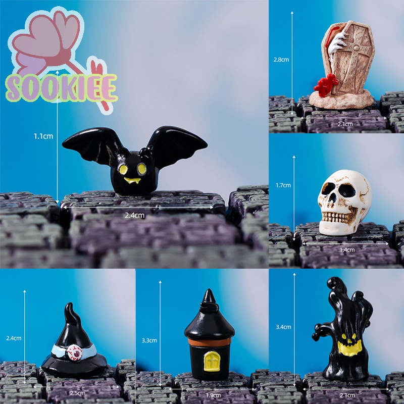 Tượng mini Bằng Nhựa resin Thủ Công Trang Trí Vườn Thần Tiên Bí Ngô Ma Quỷ Dơi Ma Bí Ngô Dễ Thương Trang Trí Tiểu Cảnh halloween