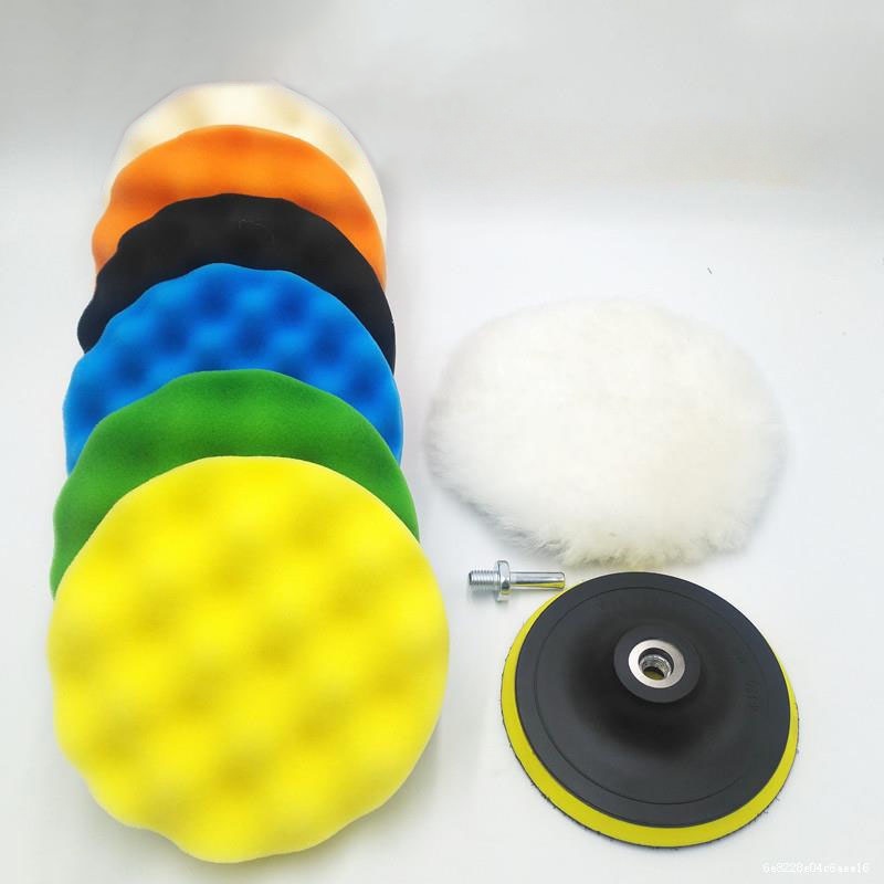 5 inch Bộ phớt sáp đánh bóng gắn máy khoan điện xe máy ô tô - Miếng mút đánh bóng xe-