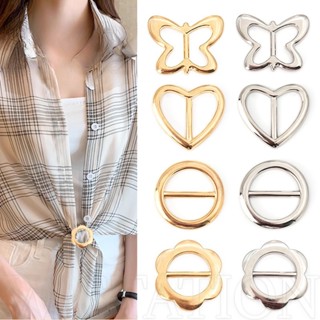 Khóa Cài Hình Trái Tim Rỗng / Kẹp Góc Hình Học / Đa Năng Cố Định Khăn Choàng / Áo Sơ Mi Cố Định Thắt Nút Eo Cho Nữ