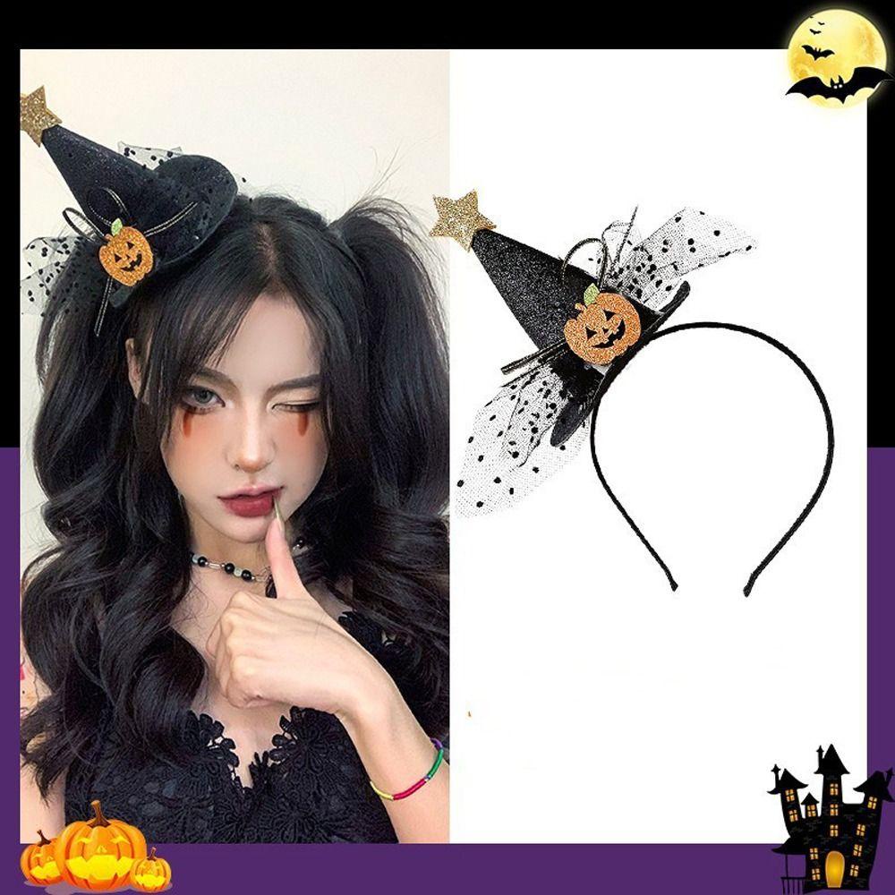 Băng Đô Cài Tóc Hình Nón Phù Thủy Dơi / Người Nhện / Ngôi Sao Kiểu halloween Dễ Thương