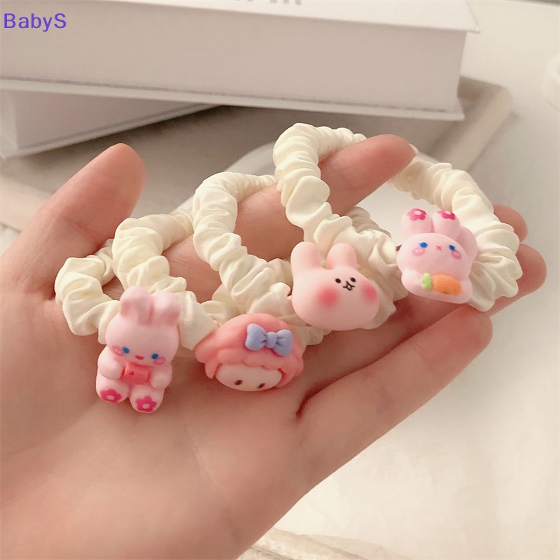 Dây Buộc Tóc Hình Thỏ Hồng Dễ Thương Phong Cách Hàn Quốc Cho Bé Gái