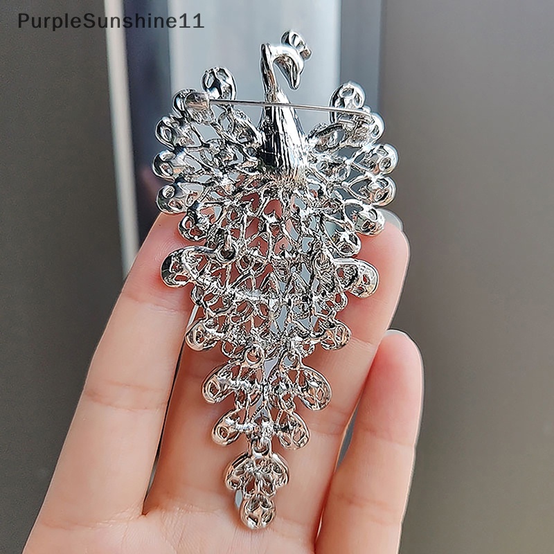 Trâm Cài Áo Hình Chim Công Đính Đá Thời Trang Cho Nữ