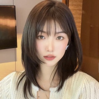 1478 tóc giả nữ tóc ngắn influencer xương đòn kiểu tóc full mũ giảm tuổi tự nhiên mặt tròn bob head vừa dài tóc giả