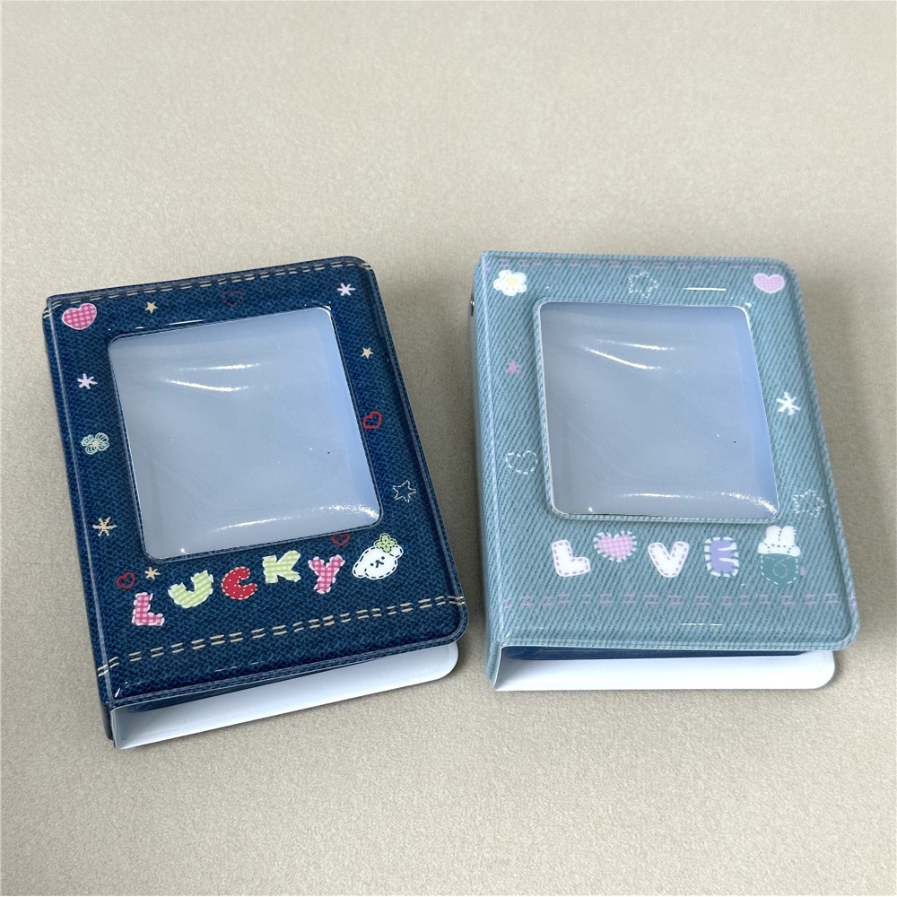 Album Ảnh 3 Inch 40 Ngăn Hình Vuông Chất Liệu Denim Dễ Thương