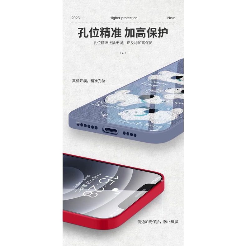 Ốp Điện Thoại Mặt Kính In Hình Vịt Và Chó Cho iphone 15 promax 14 13promax 12 11pro 7 8plus xsmax