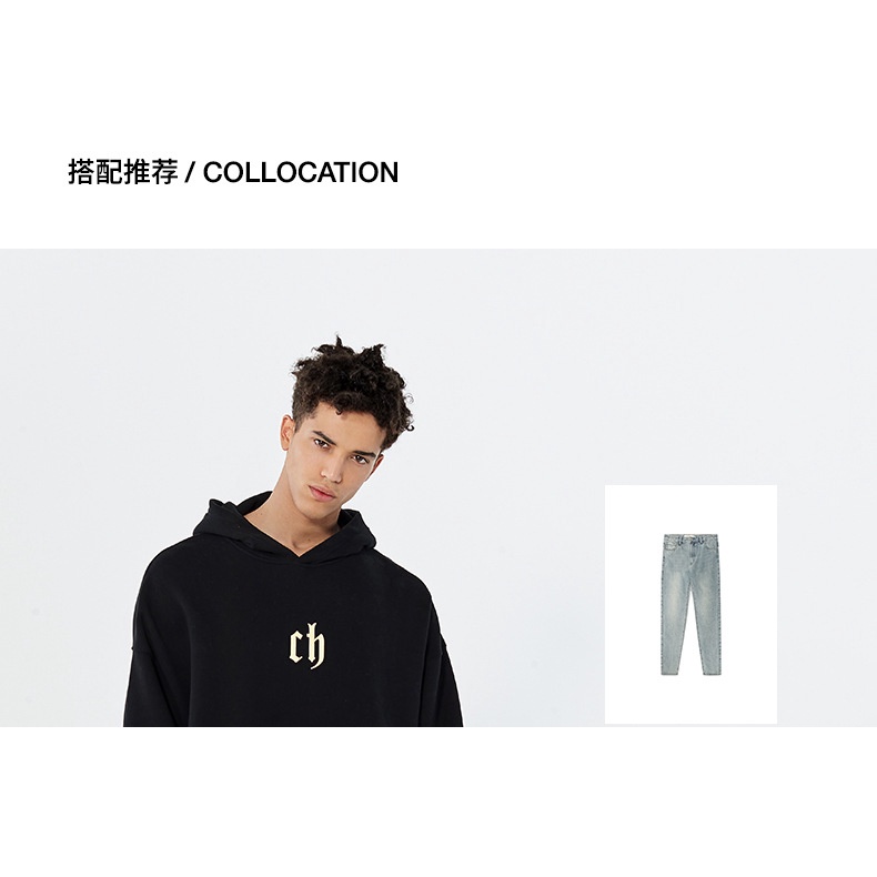 Áo nỉ nam hợp thời trang thương hiệu nhung rời hàng đầu mùa thu đông nam có mũ cùng phong cách CHINISM