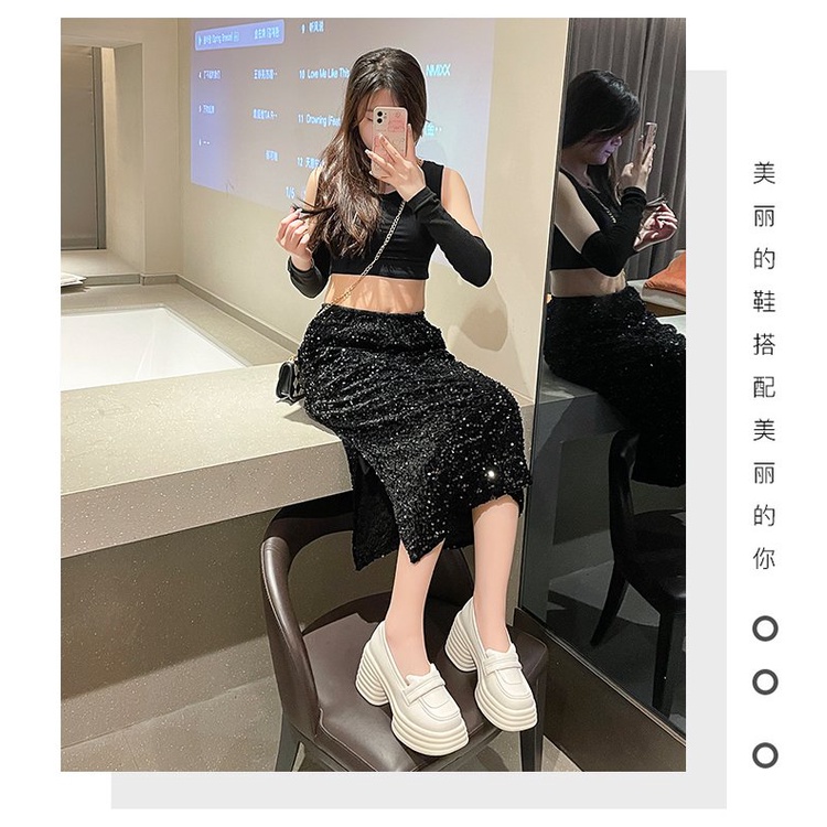 Giày Cao Gót Đế Dày Mũi Vuông size 34-39 Thời Trang Cho Nữ