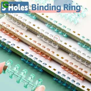 Vòng Kẹp Giấy / Sổ Nhật Ký Bằng Nhựa Trong Suốt 5 Lỗ Có Thể Tháo Rời Tiện Dụng diy