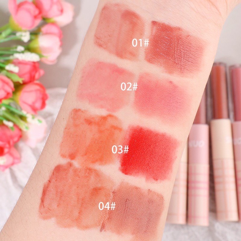 Shaqinuo Son Môi Hai Đầu Chống Thấm Nước Lâu Trôi Không Phai Màu Dạng Lỏng Phong Cách Hàn Quốc