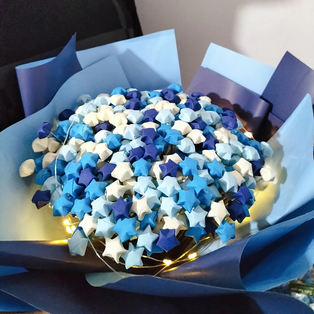 Bộ 540 Tờ Giấy Gấp Sao origami Hai Mặt Nhiều Màu Sắc Dùng Làm Quà Tặng Cho Ngày Nhà Giáo