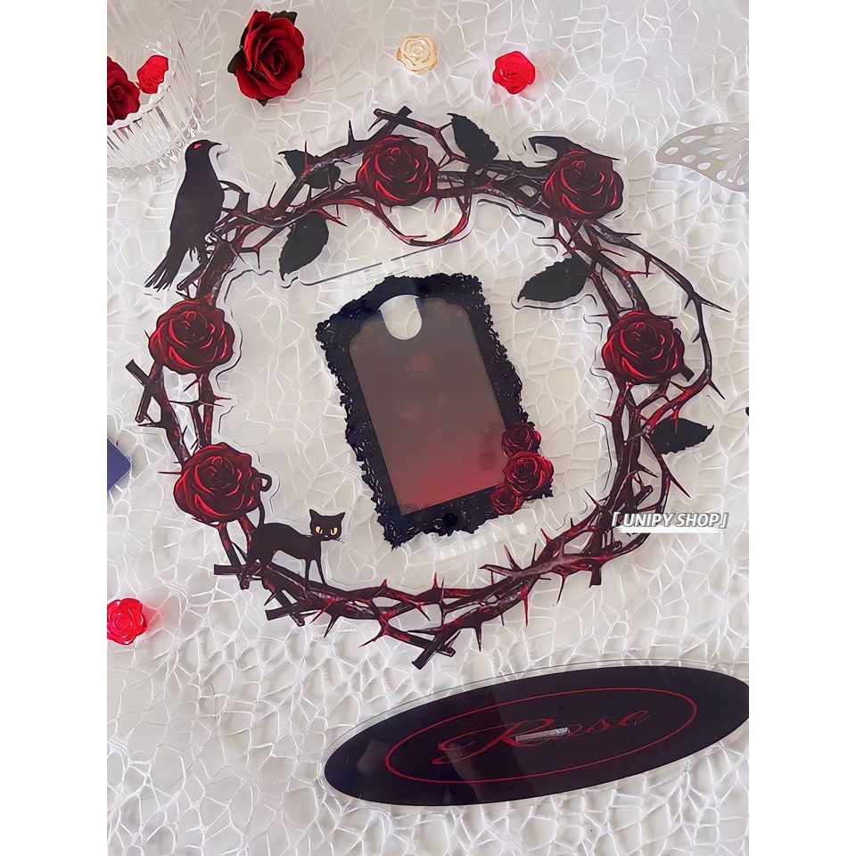 Khung Ảnh Xoay Đứng Đêm Tối Hoa Hồng Acrylic | Toploader Xoay Đựng Card Hình Ảnh Idol Anime