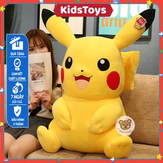 Thú nhồi bông Pikachu gấu bông Pokemon vàng vải nhung siêu to mềm mịn cao cấp