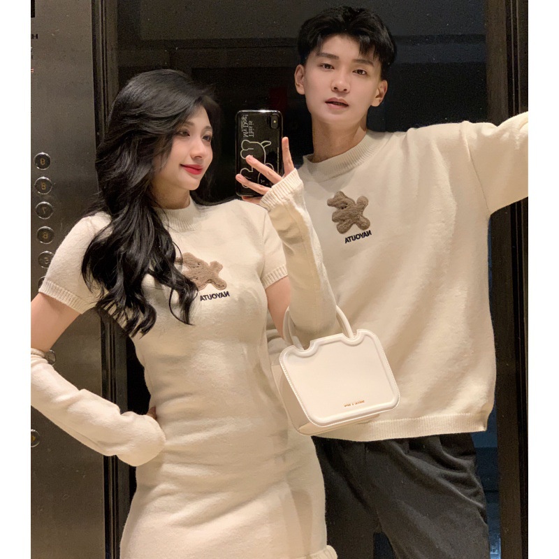 Áo Sweater Cặp Đôi Phong Cách Ngọt Ngào Thời Trang Thu Đông island-2023