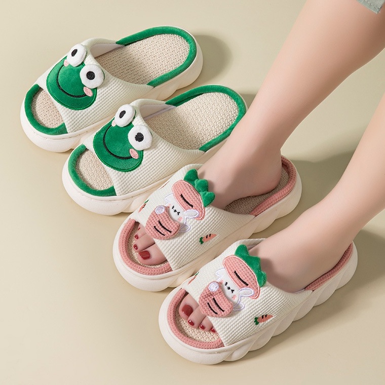C-FOOT Dép ếch xanh kiểu dáng ulzzang Dép đi trong trong siêu mềm siêu êm dép nữ hoạt hình