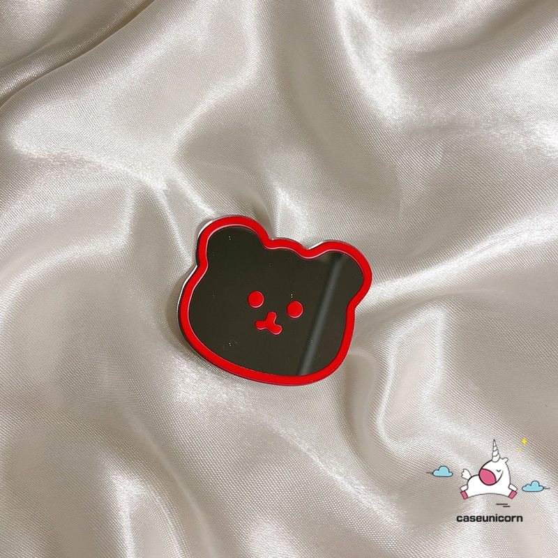 Thời Trang Giá Đỡ Điện Thoại Dạng Nhẫn Đeo Tay Mặt Gương Hình Chú Gấu Hoạt Hình Dễ Thương Sáng Tạo