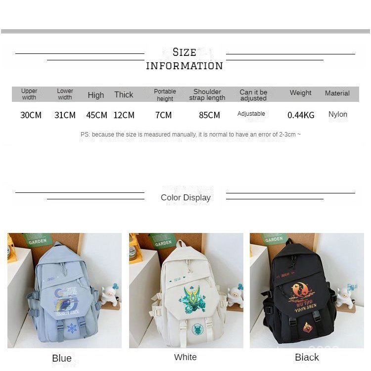 ★Genshin impact impact★Mới Ba Lô Học Sinh Sức Chứa Lớn Họa Tiết anime merchandise raiden shogun