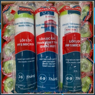 Bộ 3 lõi lọc nước thô Sunhouse 123 chính hãng, thay thế cho mọi máy lọc nước RO thông thường