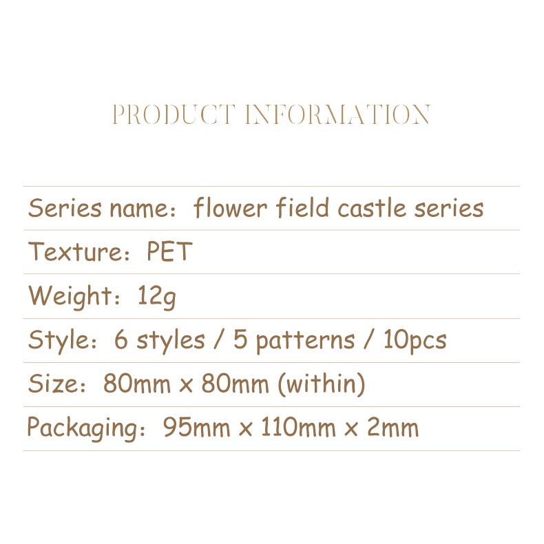 Jianwu Set 10 Tấm Nhãn Dán Hình Lâu Đài Cánh Đồng Hoa Cổ Điển Sáng Tạo diy Trang Trí Phong Cảnh Văn Phòng Phẩm