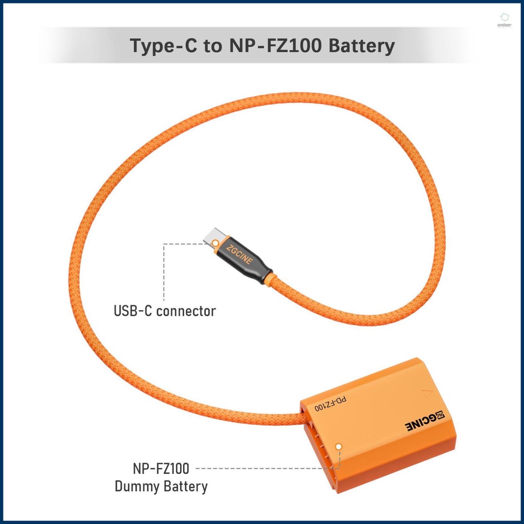 ZGCINE Type-C to LP-E6NH Dummy Battery Power Adapter for Canon Cameras - Reliable and Convenient Charging Solution for Professional Photography