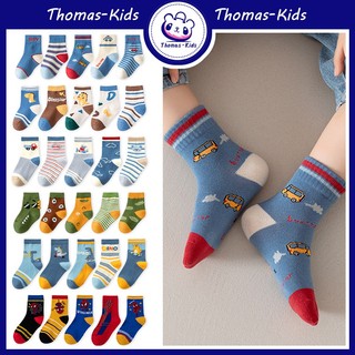 Bộ 5 Đôi Vớ Thể Thao cotton Mềm Mại Thời Trang Thu Đông Cho Bé Trai Và Gái 1-12 Tuổi