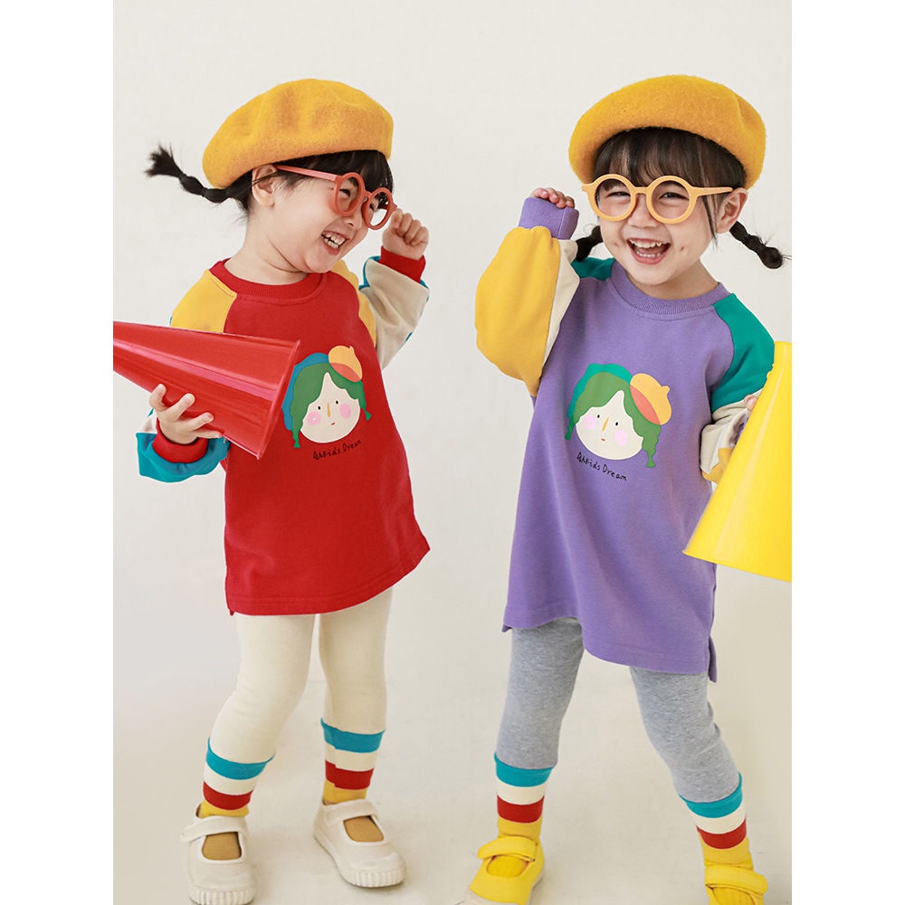 Áo Thun Tay Dài Phong Cách Hàn Quốc Thời Trang Xuân Thu Mới Cho Bé Gái