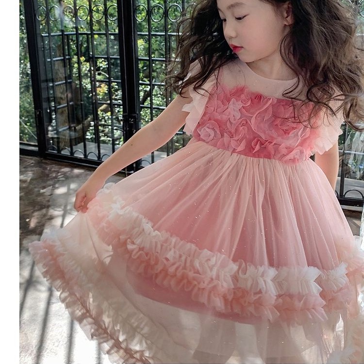 Đầm Xếp Tầng Phong Cách Công Chúa Đáng Yêu Dành Cho Bé Gái