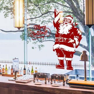 Decal noel – ông gia noel vẫy tay chào in sắc nét
