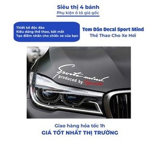 Tem xe ô tô Sport Mind Produced By Sport, đề can dán xe thể thao tạo điểm nhấn phong cách
