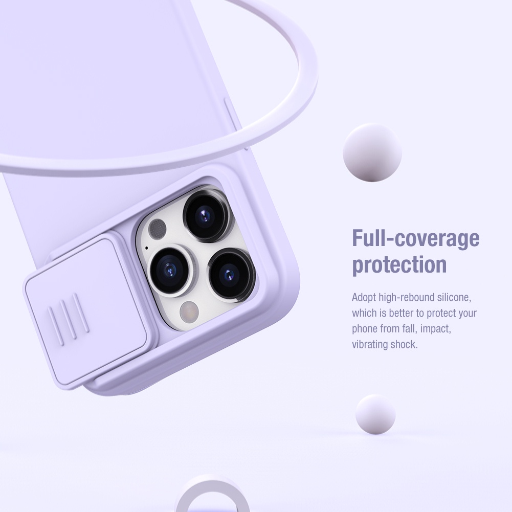Nillkin Ốp Điện Thoại Silicon Chống Sốc Có Nắp Trượt Bảo Vệ camera Cho iphone 15 pro