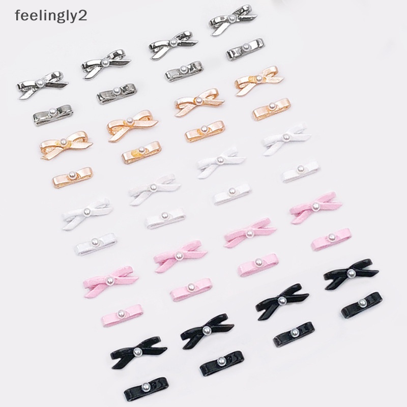 Set 10 Phụ Kiện Trang Trí Móng Tay Nghệ Thuật Hình Nơ Múa Ba Lê Bằng Hợp Kim