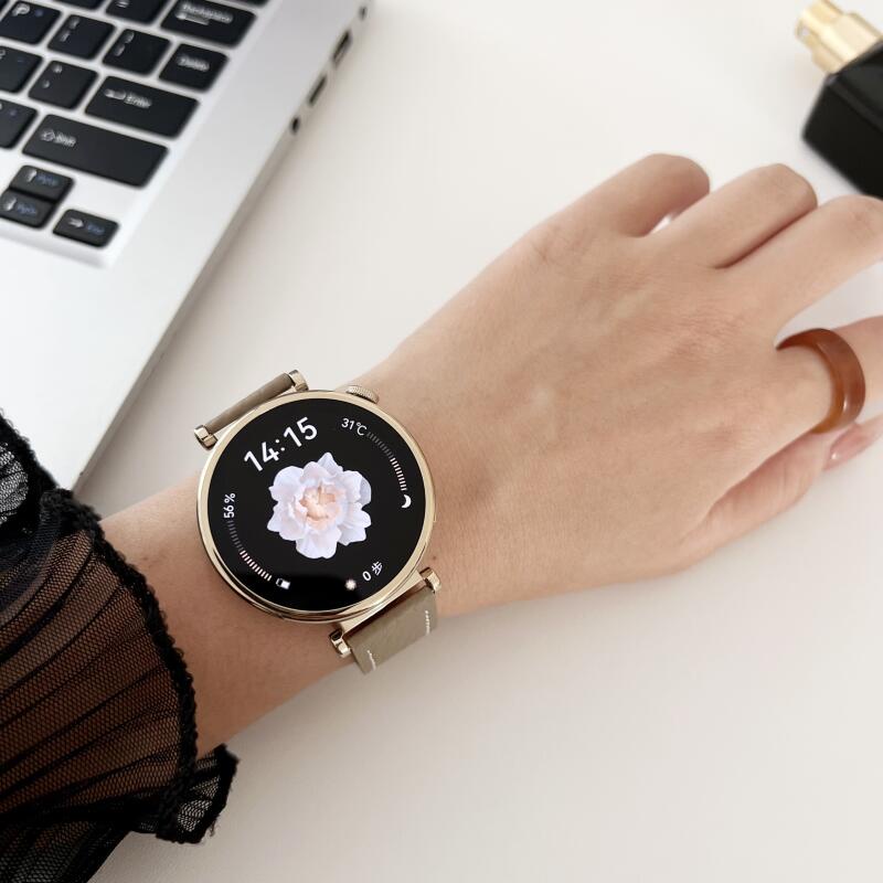 Dây Đeo Bằng Da Có Khóa Nam Châm Cho Đồng Hồ Thông Minh huawei gt 4 gt4 41mm 46mm