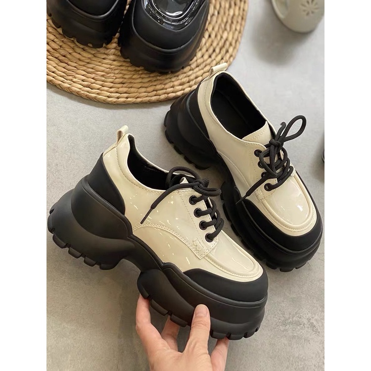 Giày oxford đế cao 6cm da bóng hàng quảng châu