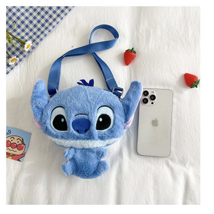 Túi Đeo Chéo Gấu Nhồi Bông Disney Hình Stitch Dễ Thương