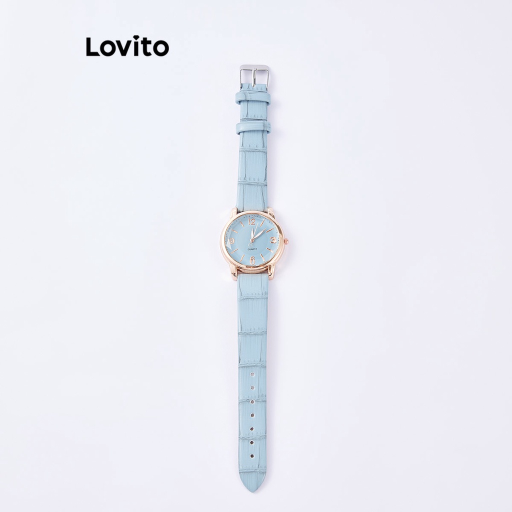 Đồng hồ Lovito thạch anh kim loại màu trơn thường ngày cho nữ L63AD287