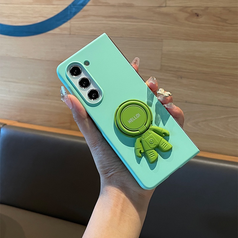 Ôp Điện Thoại Cứng Nhám Họa Tiết Phi Hành Gia Hoạt Hình Đáng Yêu Có Giá Đỡ Cho samsung galaxy z fold 5 4 3 2 5g Ốp