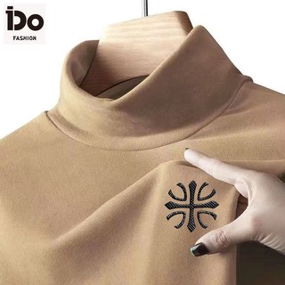   IDO  Áo thun dài tay ấm áp cổ nửa cao nhung của Đức Thu Đông Áo sơ mi nam nhung hai mặt có đáy nhung Đức Áo thun dài tay chải nửa 