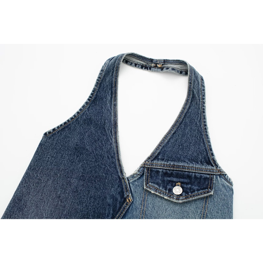 Áo vest Cao Bồi Giải Trí Không Đối Xứng Đa Năng 940102