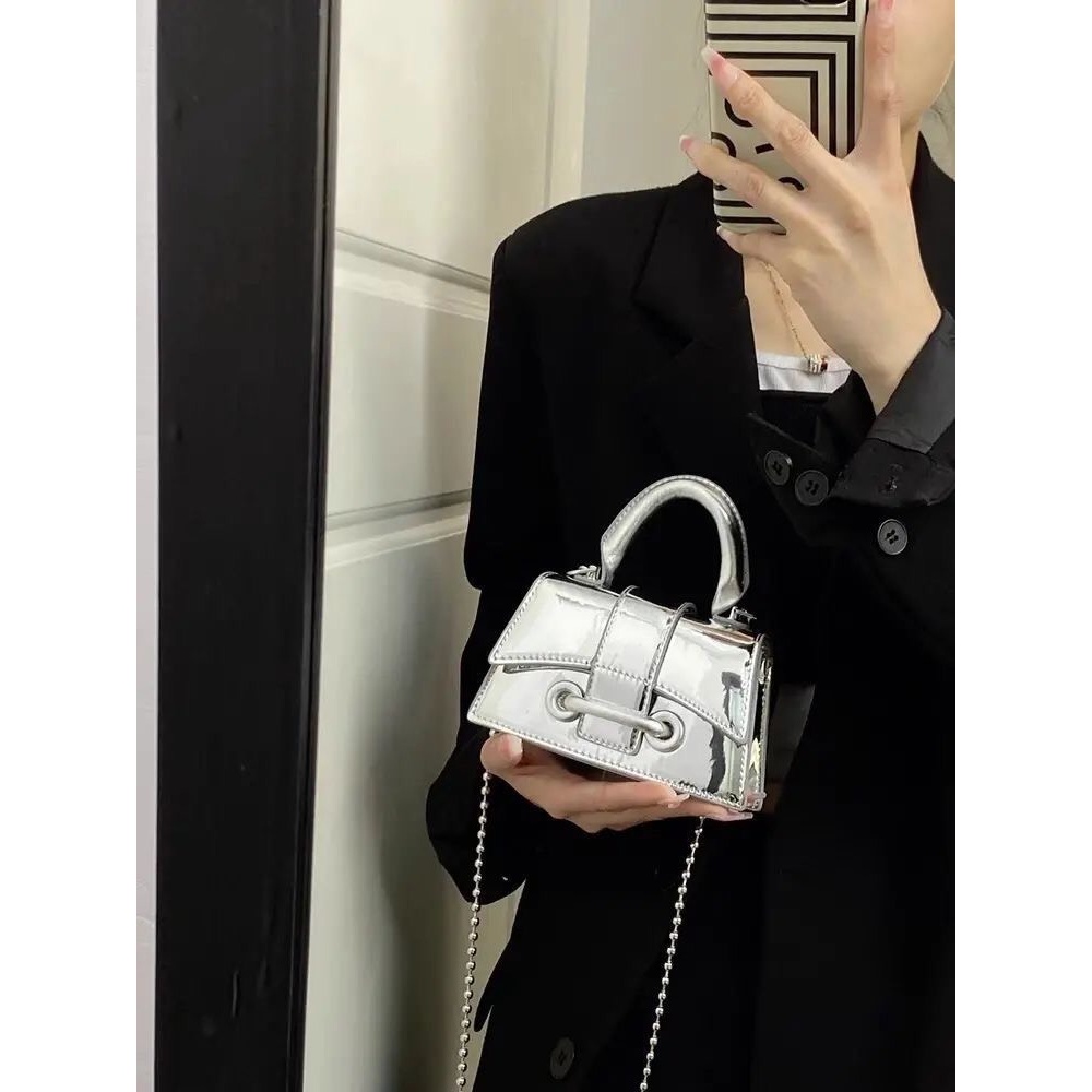 Túi xách nữ mini màu bạc phong cách thời trang mã T01