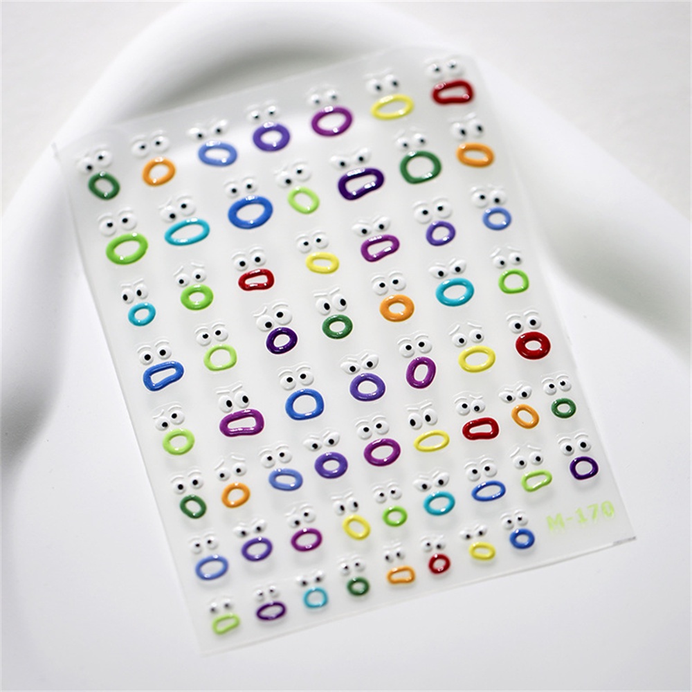 New Craft Phim Hoạt Hình Dễ Thương Vui Nhộn Đôi Mắt Nhỏ Miệng Kỳ Lạ Vui Big Mouth Phim Hoạt Hình Nail Art Sticker Jelly Series Prettyhat