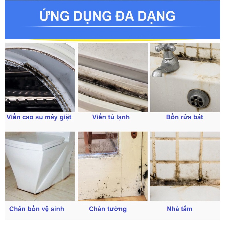 120ml Gel tẩy mốc đa năng, tẩy nấm mốc bồn rửa mặt, gioăng cao su máy giặt, mốc chân tường-GL602