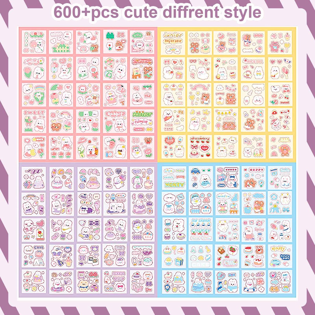 Bộ 100 Miếng Dán Hoạt Hình Xinh Xắn Dùng Trong Trang Trí   RYVN