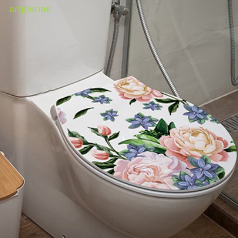Aart Miếng Dán Trang Trí toilet Bằng pvc Tự Dính Họa Tiết Hoa Hồng Và Bướm vn