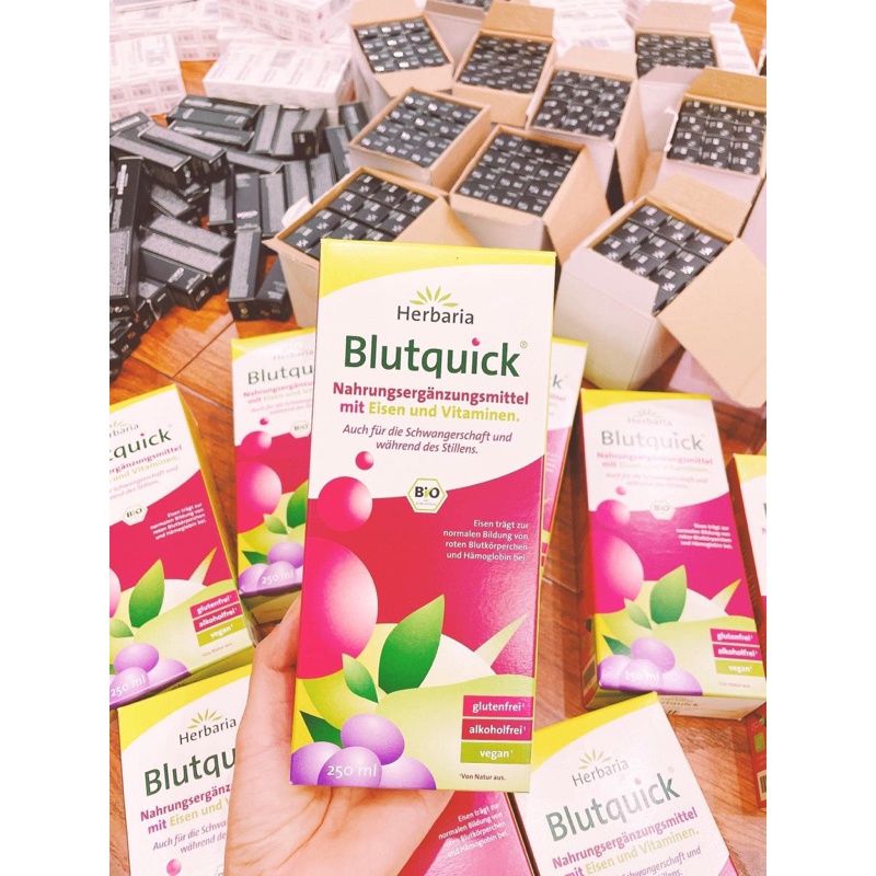 Sắt nước ⚡ CHÍNH HÃNG ⚡ Sắt hữu cơ Herbaria Blutquick, hàng Đức dành cho bé từ 1y & người lớn - 250ml / 500ml